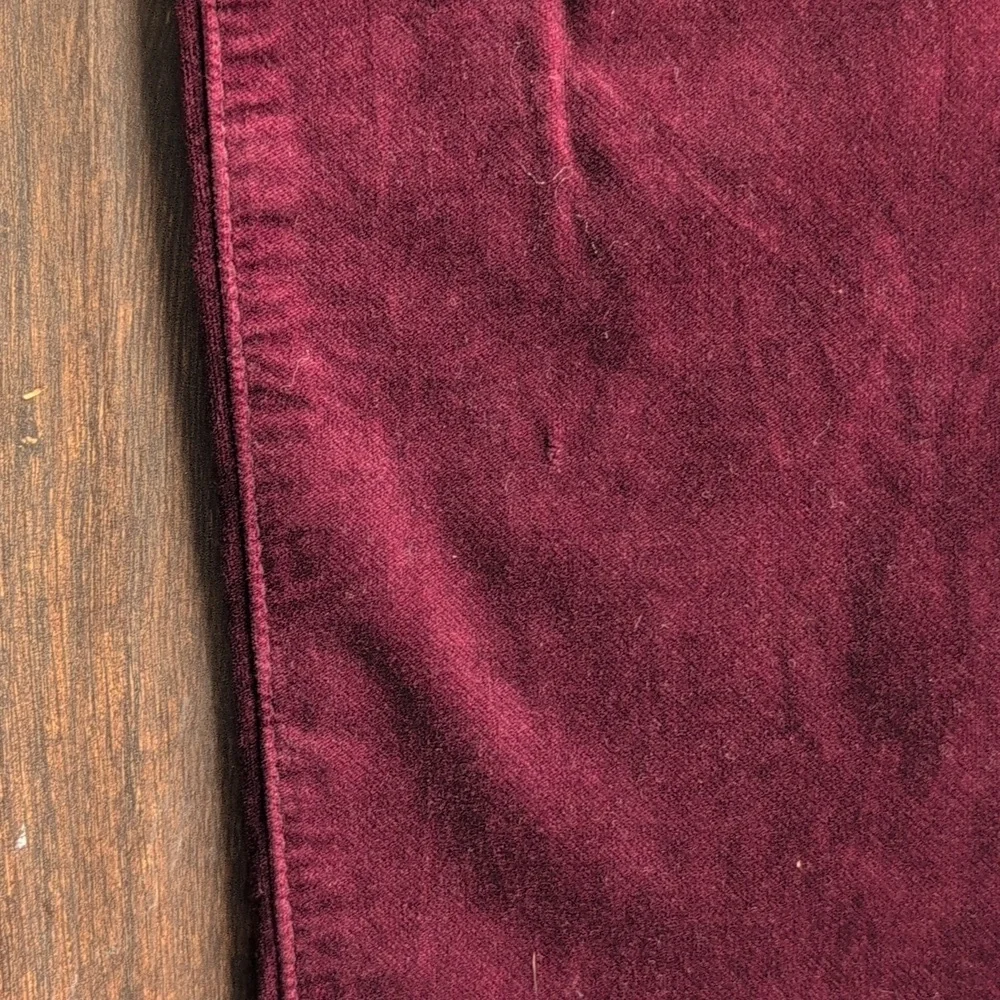 AG Adriano Goldschmied Burgundy Velour The Stevie Ankle Pants - Women's 26 - Picture 7 of 8